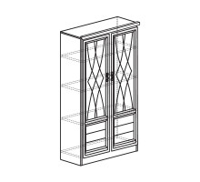 Шкаф витрина комбинированный для гостиной Лира 44 светлый